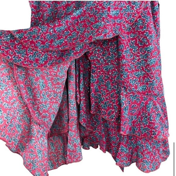 NEW Anthropologie Sabina Musayev Liri faux wrap floral ruffle dress Sz S‎ barbie - Picture 7 of 9